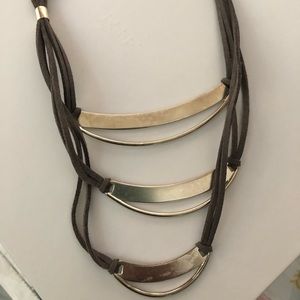 SILPADA sterling silver/gray suede necklace